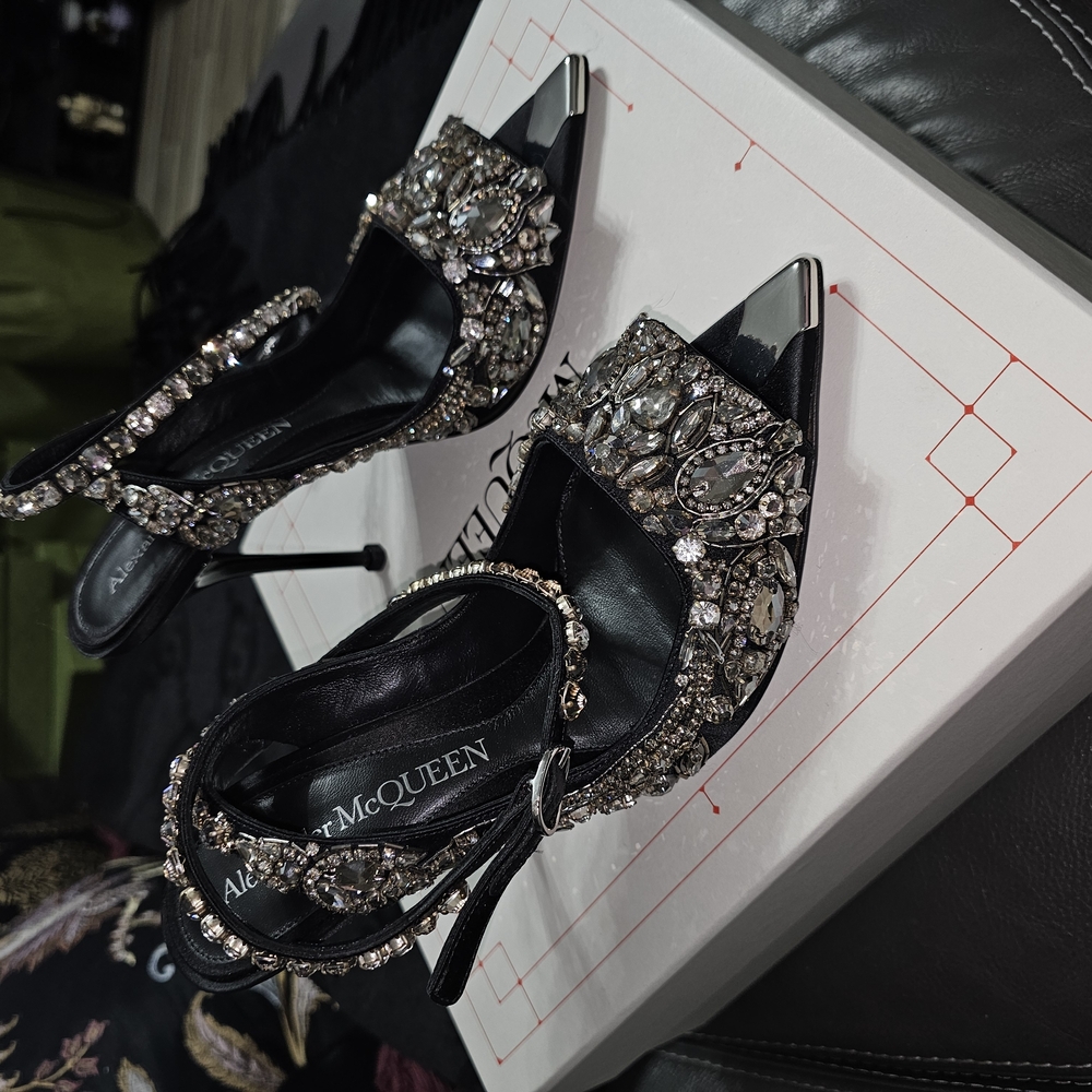 Alexander McQueen Black Embellished Women's Heels